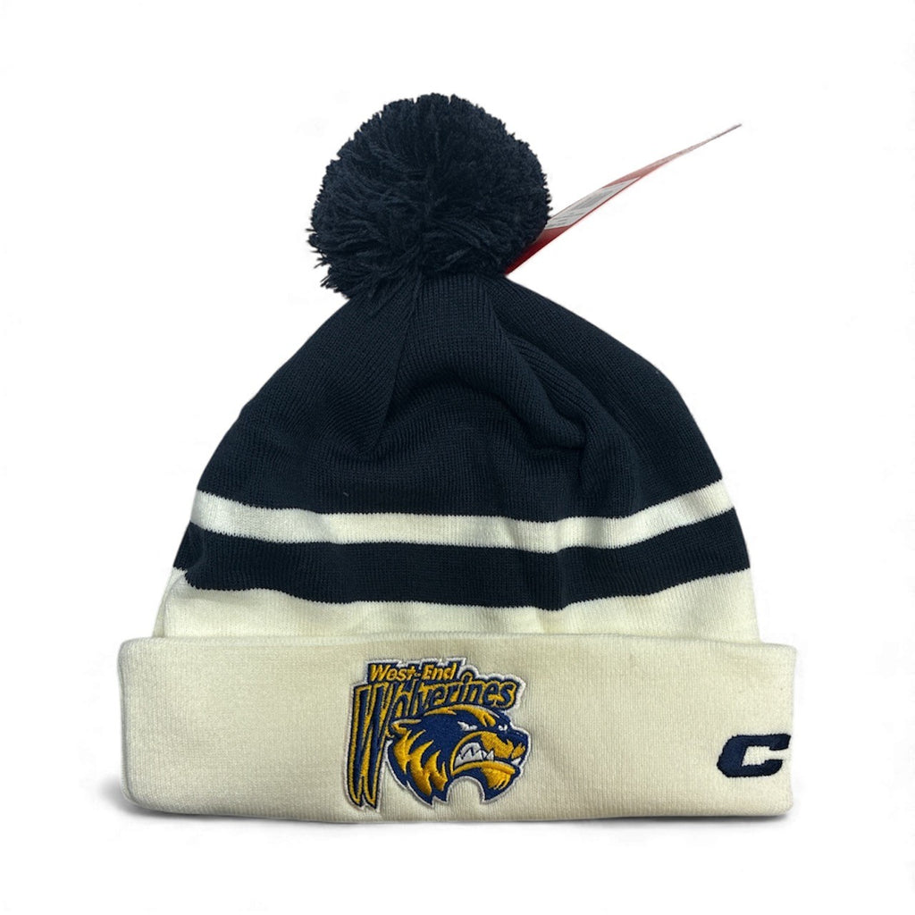 Wolverines CCM Pom Pom Tuque navy/white