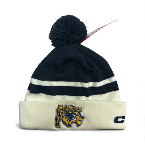 Wolverines CCM Pom Pom Tuque navy/white