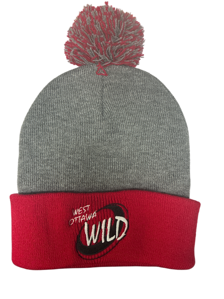 West Ottawa Wild  Two Toned Pom Tuque red/black