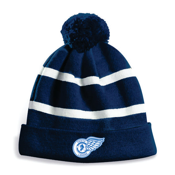Perth Lanark Striped Pom Toque
