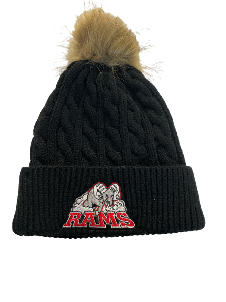 Rams Fur Pom Pom Tuque black