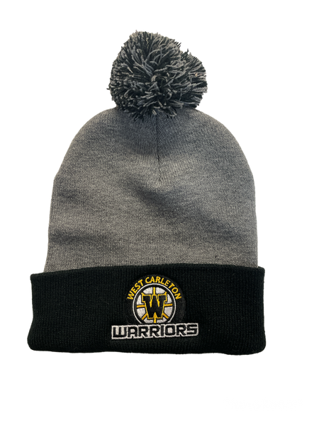 Warriors Two Toned Pom Tuque grey/black